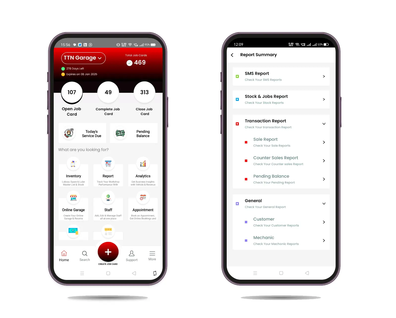 TTN Garage mobile app for garage management and service reminders